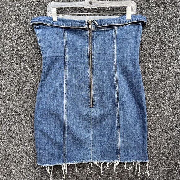 Reformation Marilyn Denim Blue Sleeveless Mini Dress Zip Up Size 10 - Picture 4 of 11